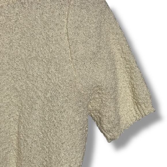 Vintage Givenchy Sport Knit Jacket Cream Short Sleeve Sweater Set Size Large - Picture 9 of 12